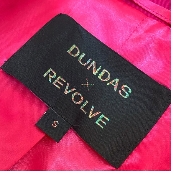 DUNDAS x revolve Joni pink v-neck collar waist belt button up blazer jacket coat - Picture 13 of 15